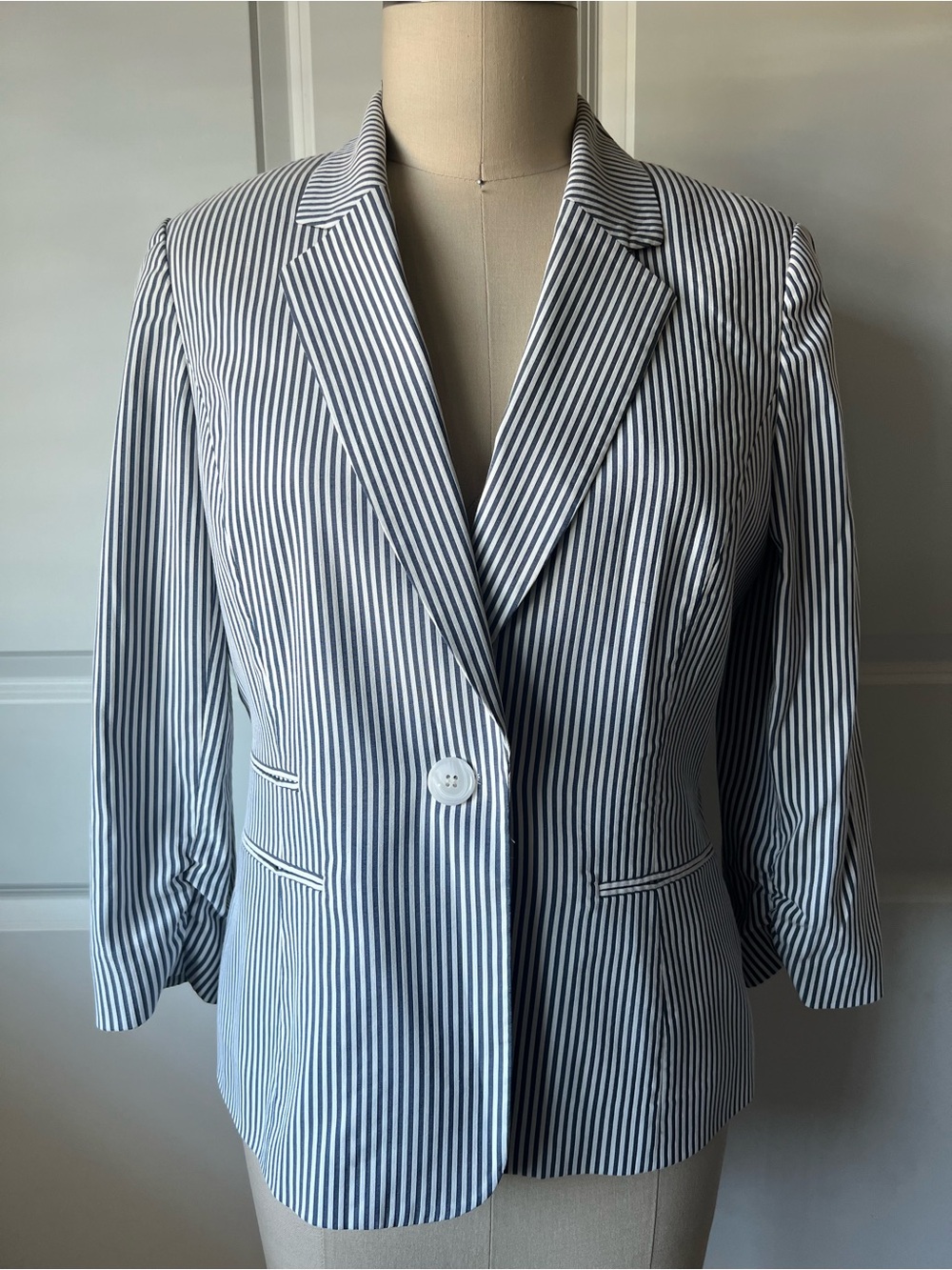 Nine West Striped Blue and White Women's Pant Suit